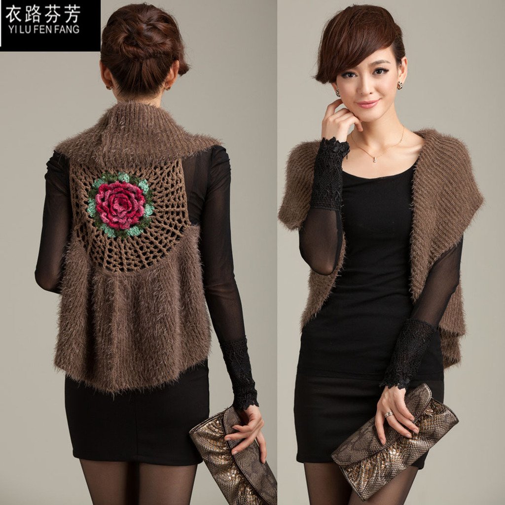 2012 women's autumn and winter short design coat cutout small cape sweater cardigan h103