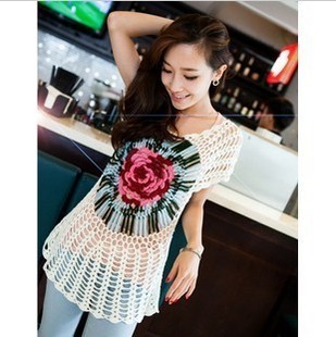 2012 women's autumn cutout shirt sweater sleeveless crochet sweater