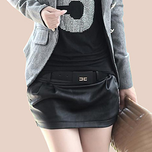 2012 women's autumn water washed leather pants PU culottes short skirt leather culottes leather short pants skirt