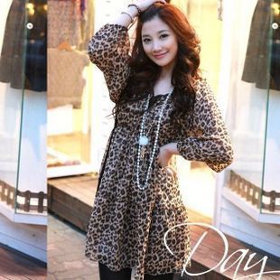 2012 women's chiffon skirt lace charm leopard print new arrival slim waist one-piece dress q213