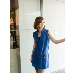 2012 women's d407b fashion v sleeve length chiffon shirt top belt