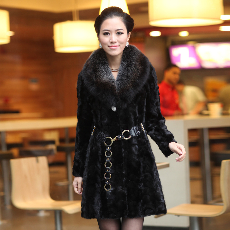 2012 women's down coat 9.25 big fur coat luxury quality marten overcoat mink fight mink outerwear b699 women down jacket