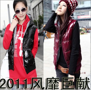 2012 women's down vest female fashion lovers cotton vest female with a hood