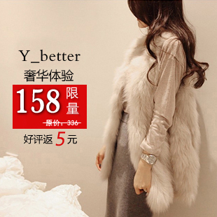 2012 women's elegant luxury medium-long fur vest outerwear overcoat