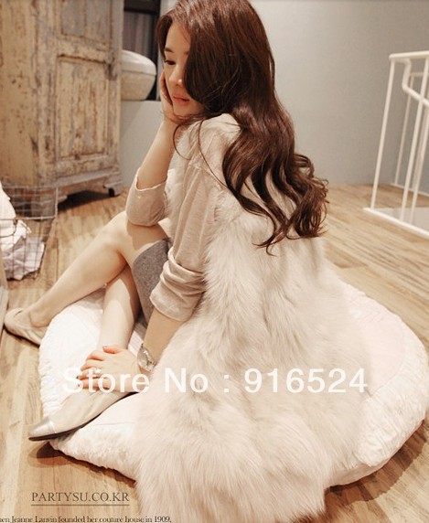 2012 women's elegant luxury medium-long fur vest outerwear overcoat female