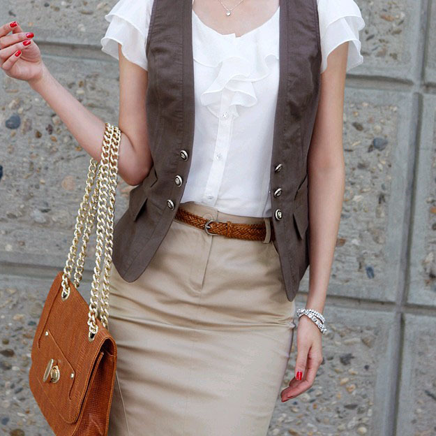 2012 women's fashion all-match vest type vest black khaki cardigan vest