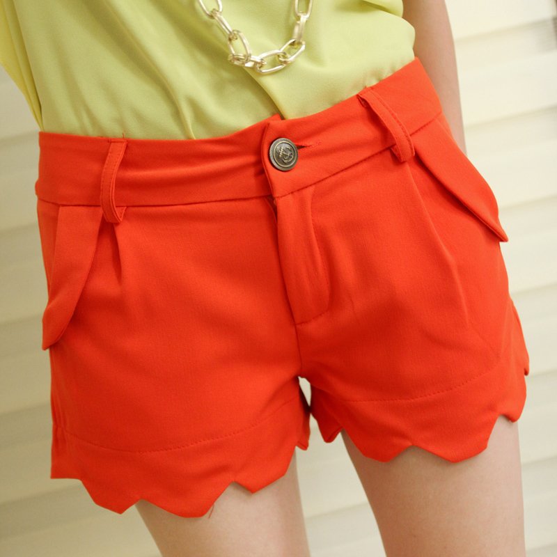 2012 women's fashion high waist casual candy color basic shorts petals single-shorts 4668