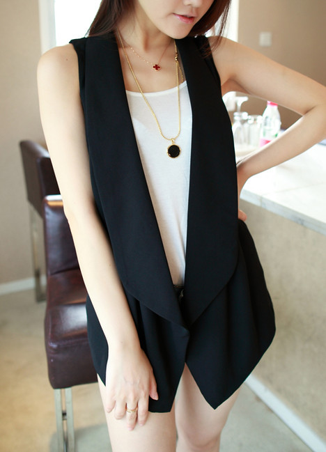 2012 women's fashion noble fashion elegant no button sleeveless suit vest vest