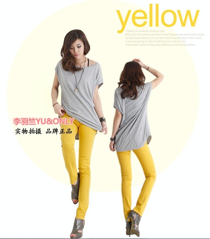 2012  women's fashion sexy candy colors pencil pants slim fit skinny summer trousers 25-30 size K-002