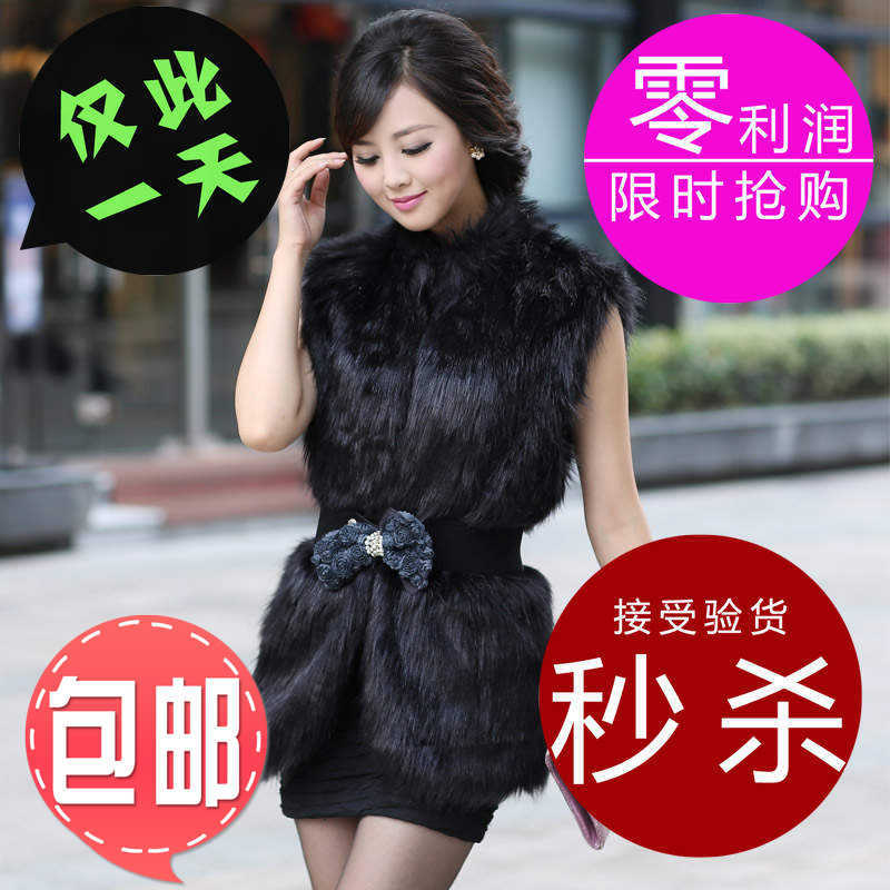 2012 women's faux cape vest thermal vest outerwear fur