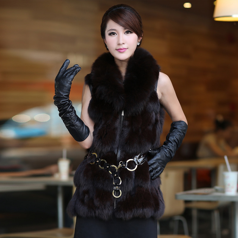 2012 women's fur coat fox fur sleeveless vest fur 1337