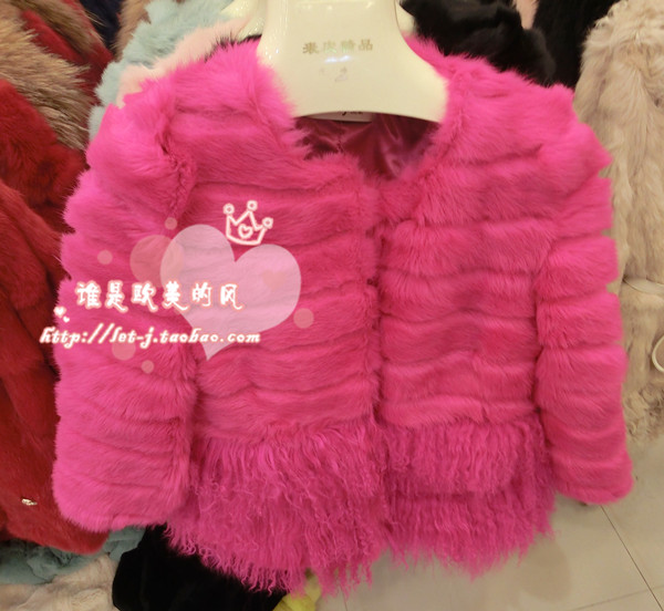 2012 women's fur rabbit fur tanhuang wool tassel sweep three quarter sleeve outerwear