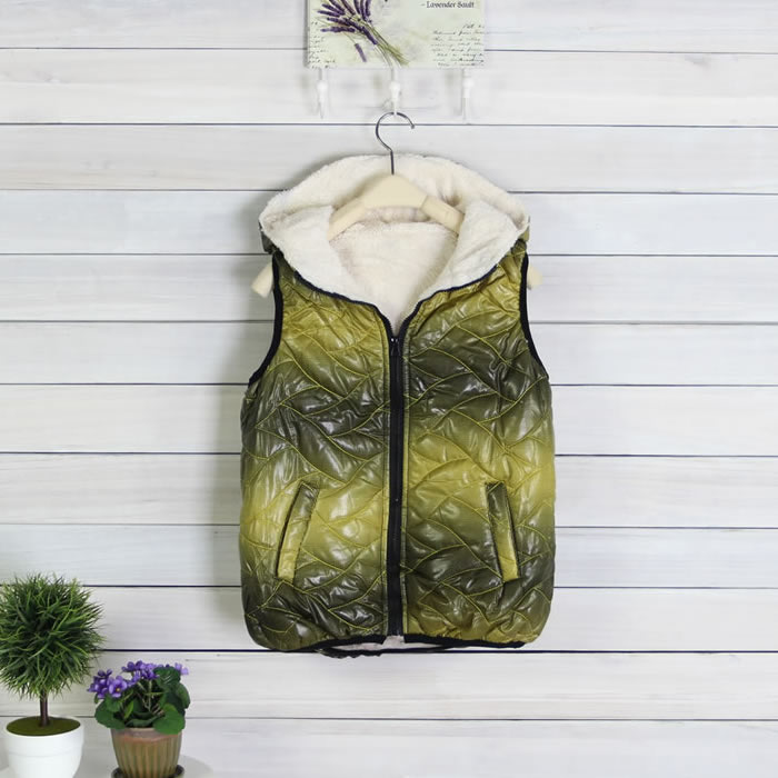 2012 women's gradient color berber fleece with a hood casual bread vest vest