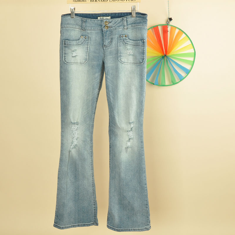 2012 women's hole jeans bell-bottom trousers plus size 4t330k (WC001)