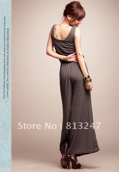 2012 Women's jumpsuit overall Harem pants v-neck ,Lady's Halter Design Blouse Jumpsuit