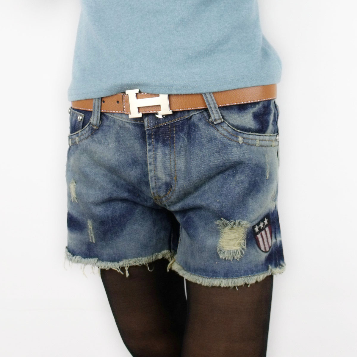 2012 women's loose winter embroidery distrressed denim shorts boot cut jeans