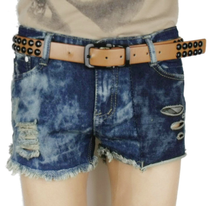 2012 women's loose winter flash distrressed denim shorts