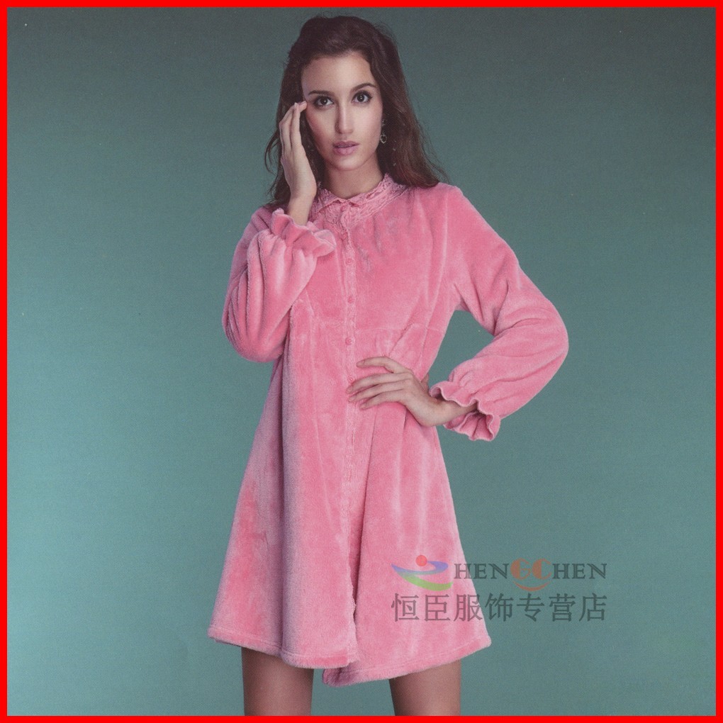 2012 women's lounge coral fleece velvet sleepwear robe 24002