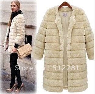 2012 women's new arrival elegant slim faux rabbit fur overcoat  thermal outerwear fur Imitation rabbit free shipping