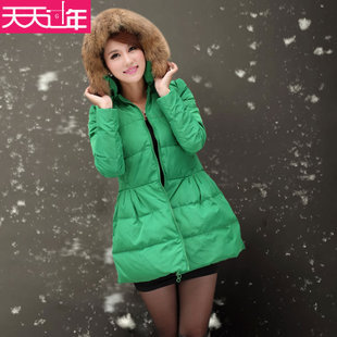 2012 women's new arrival high quality thin medium-long down coat female