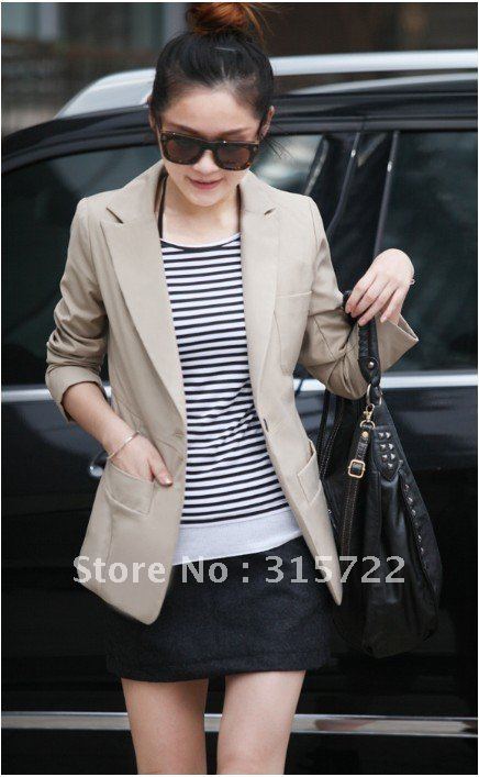 2012  women's new fashion slim koream slim jacket,leisure OL suits,lady plus size coat S,M,L,XL,XXL S-018