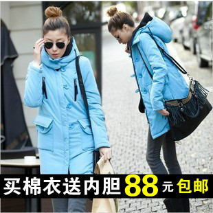 2012 women's outerwear cotton-padded jacket medium-long wadded jacket winter thick cotton-padded jacket thickening