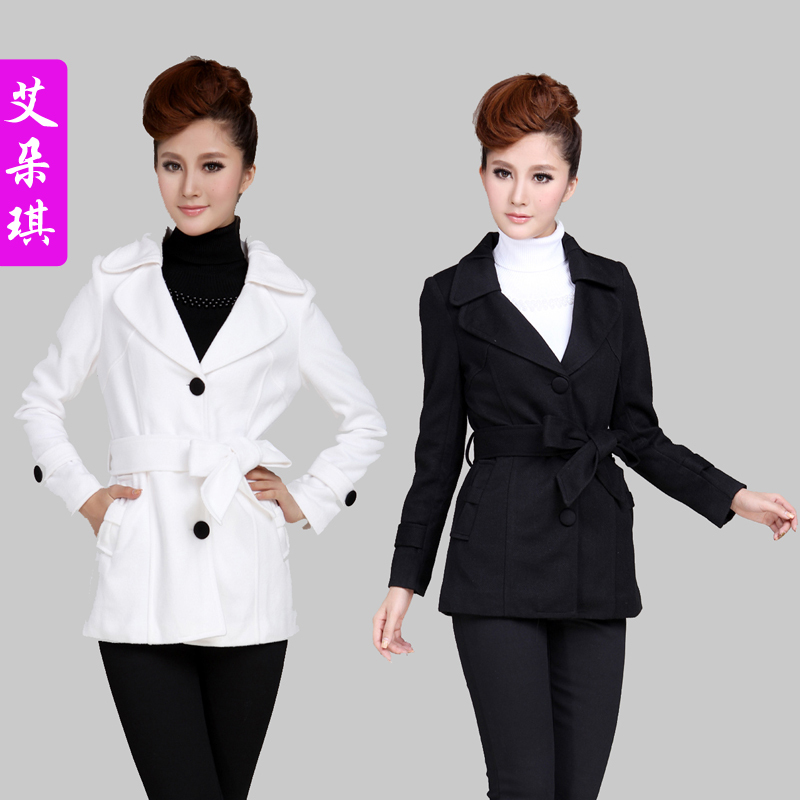 2012 women's outerwear fashion slim woolen outerwear trench outerwear thick