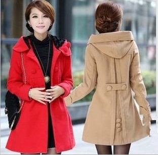 2012 women's outerwear slim woolen overcoat medium-long thickening trench women's