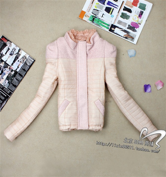 2012 women's outerwear thin female wadded jacket stand collar slim short design thermal cotton-padded jacket female