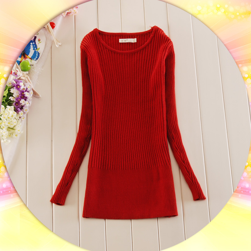 2012 women's slim all-match basic sweater o-neck pullover knitted sweater