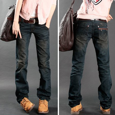 2012 women's slim water wash wearing white denim trousers casual mid waist pants