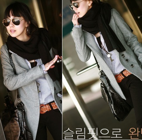 2012 women's slim woolen suit trench outerwear