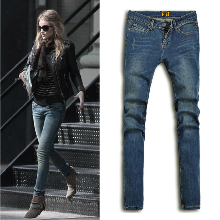 2012 women's sly water wash trousers type awesome women's jeans female skinny pants vintage blue