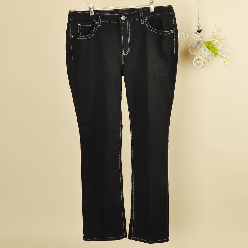 2012 women's straight pants jeans trousers plus size 3p76k (WC001)