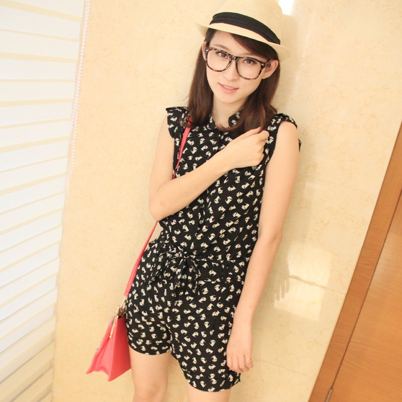 2012 women's summer fashion polka dot jumpsuit shorts 4849