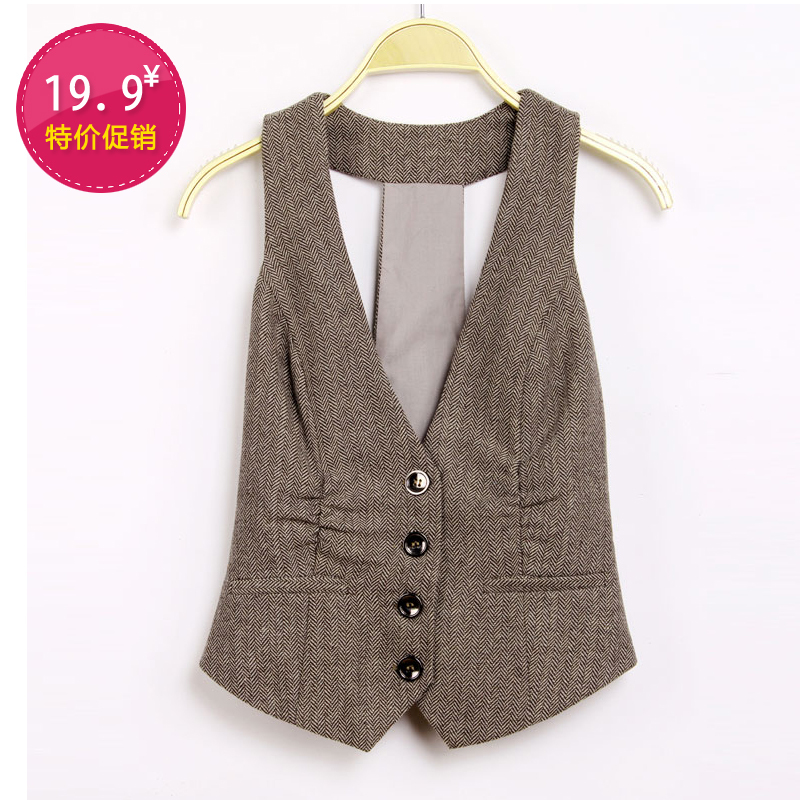 2012 women's vest fashion blazer vest female vest d65b