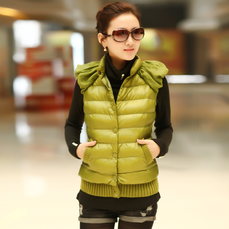 2012 women's vest female autumn and winter fashion lace patchwork all-match vest cotton vest female