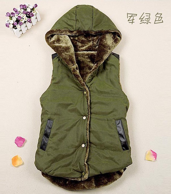 2012 women's vest with a hood vest cotton vest female casual vest 8725