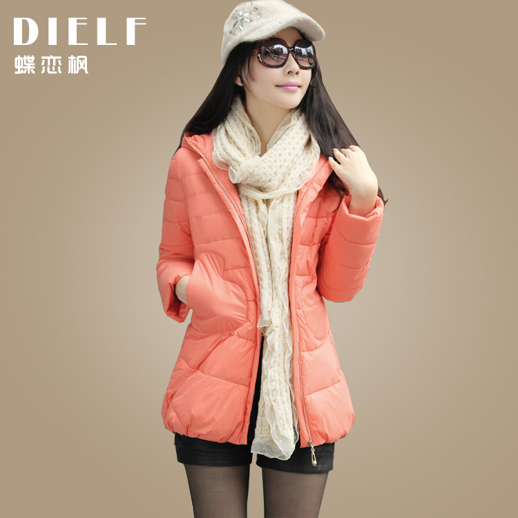 2012 women's wadded jacket cotton-padded jacket Women fur collar plus size slim thickening cotton-padded jacket