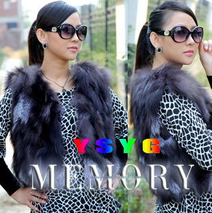 2012 women's winter fur coat ladies winter outerwear fox vest female