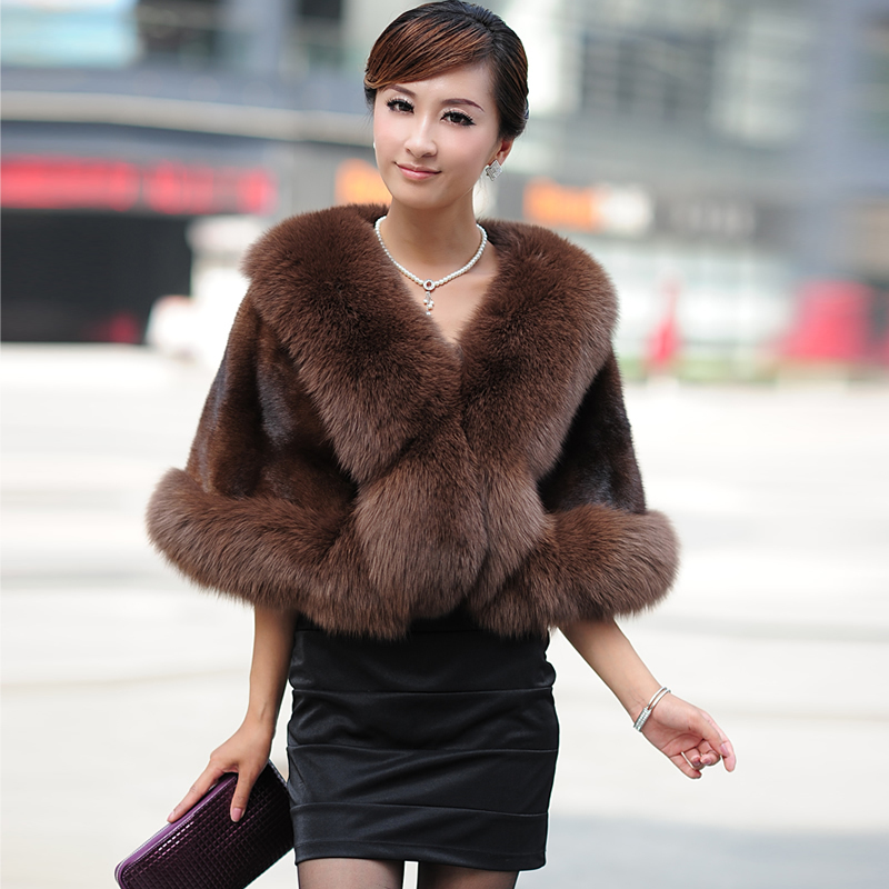 2012 women's winter mink cape mink fur cape outerwear