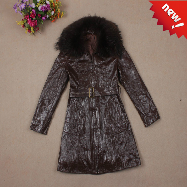 2012 women's winter one piece fur overcoat fur slim design long outerwear