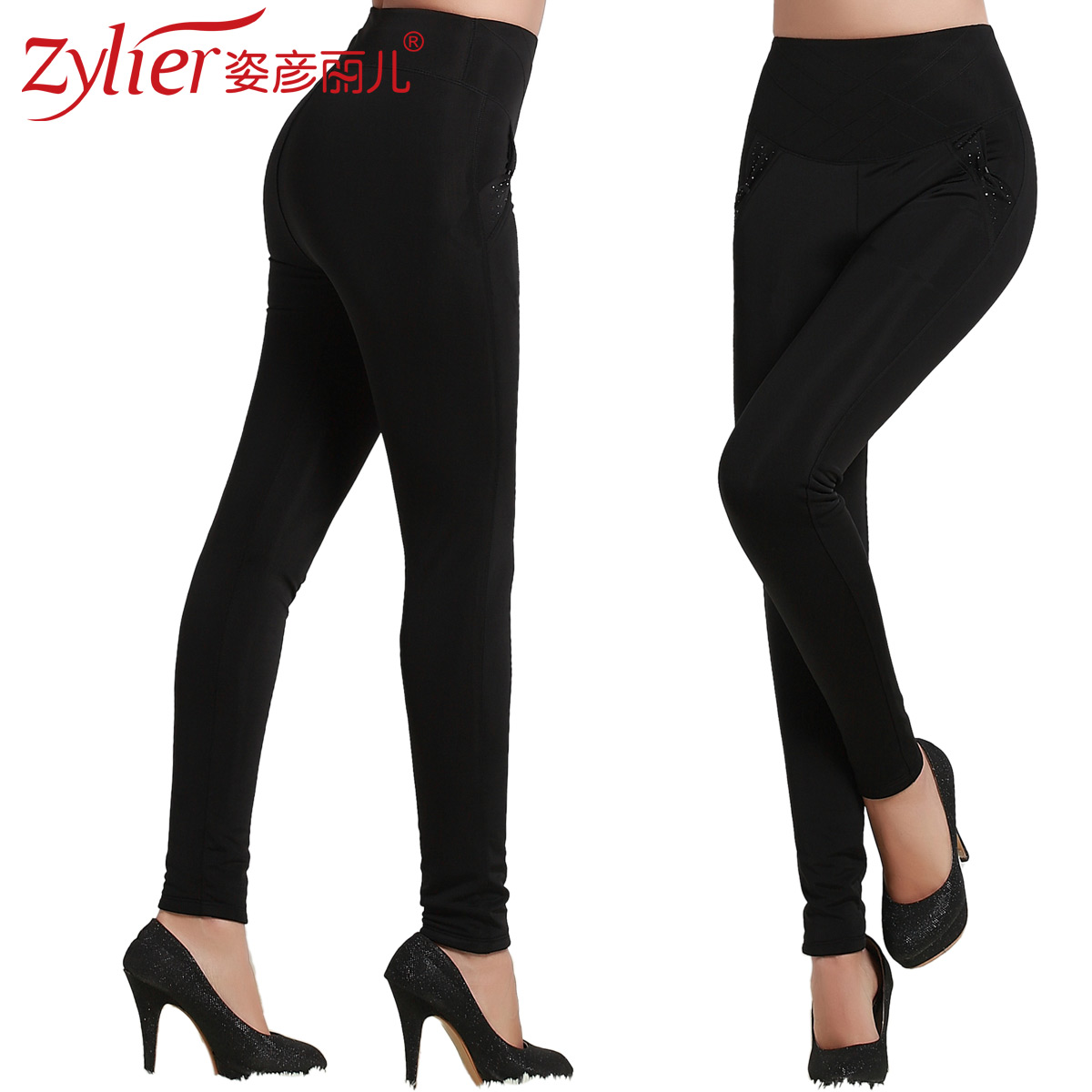 2012 women's winter thickening butterfly diamond decoration beauty care warm legging pants bk104