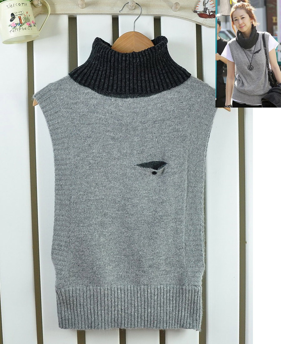 2012 women's winter turtleneck sleeveless vest pullover vest slim sweater