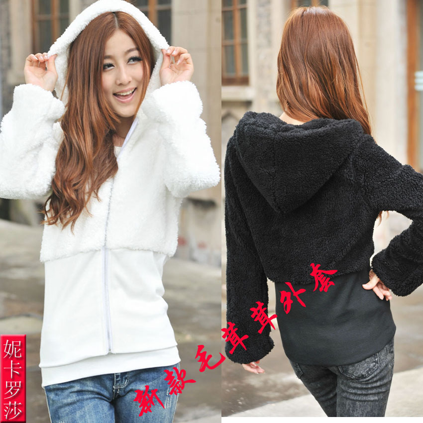 2012 women's zipper-up fleece thermal outerwear cardigan shirt fleece