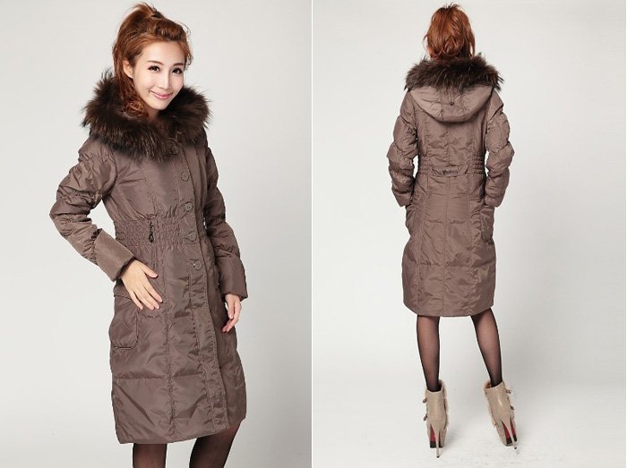 2012 women winter long down feather jacket plus size down coat(QYDC-027)