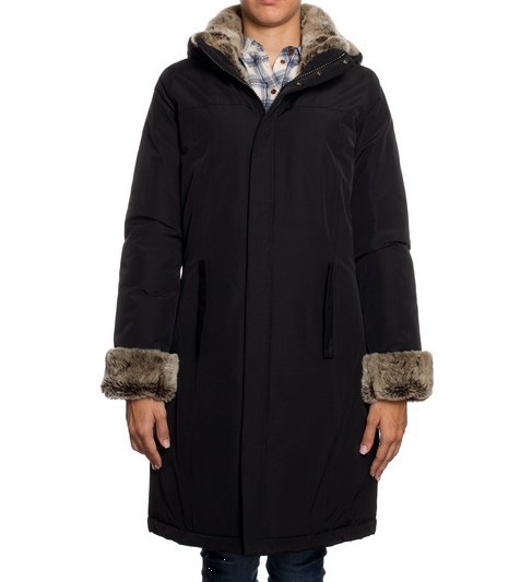 2012 woolrich down coat down rabbit fur long design winter outerwear large fur collar