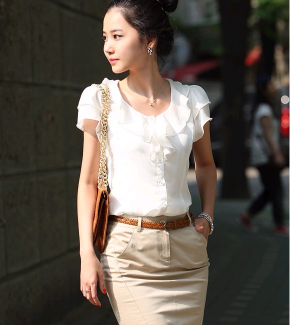 2012 work wear chiffon women's fashion set ol professional set summer work wear skirt