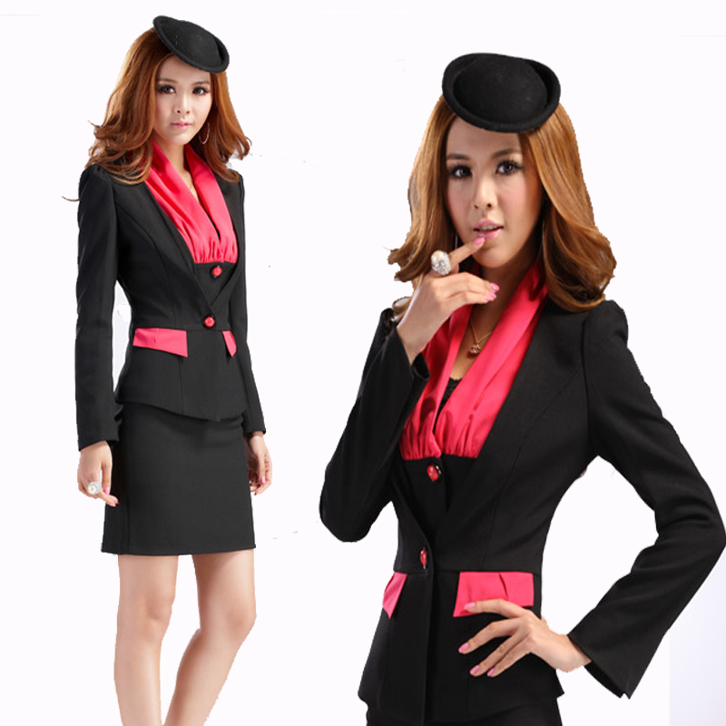 2012 work wear women's set autumn and winter slim work wear professional set skirt twinset