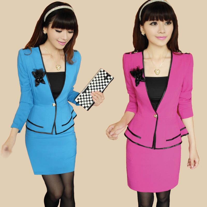 2012 work wear women's set skirt ol fashion clothes long-sleeve piece set work wear set female